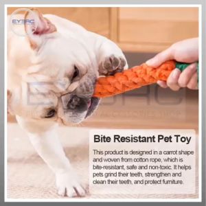 Cotton Braided Carrot-shaped Pet Chewing Toy: A Comfortable Chewing Solution