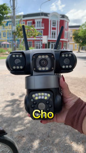 Camera wifi  yoosee 4 mắt ngoài trời xoay 360 3 khung hình xem 26Mpx