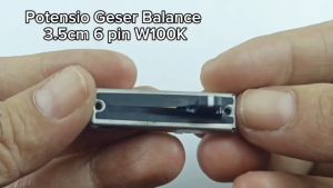 Potensio Geser Balance 3.5cm 6 pin W100K Stereo Kaki 3-3 Slide 3.5 cm Mixer 104