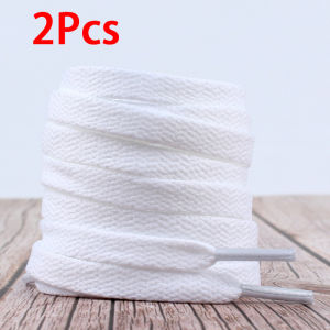 2Pcs/6Pcs/10Pcs 8mm Wide Flat Shoelaces for Sneakers - Quality Solid Color Shoe Laces - Classic White & Black