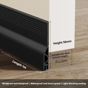 1Pc 1M TPE Door Bottom Seal Strip Self-adhesive Anti-shedding Thicken 3 Layers Windproof Anti-Cold Door Gap Weather Strip