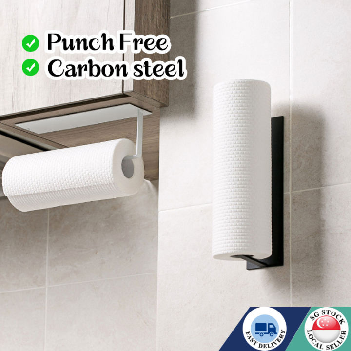 🇸🇬Tissue Paper Holder No Drill Stainless Steel Toilet Roll HolderToilet ...