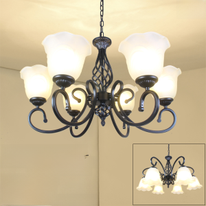 American Style Chandelier Minimalist Lamp in the Living Room Wrought Iron Lamps Retro Bedroom Study Art Mediterranean Restaurant European Elegant