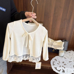 Lightweight Thin Knitted Air Conditioned Summer Cardigan for Baby Girls Childrens Outdoor Skin Clothes Sun Protection Shawl Coat