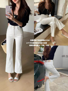 High Waist Flare Denim Caprice Pants Womens Casual Loose Fit Nine Points Micro Flare Jeans Elastic Short Size Small Summer Jeans Denim Shorts Pants Stretch