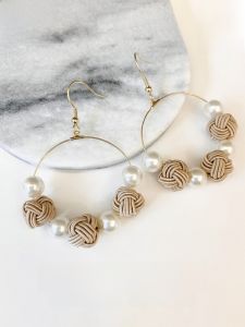 Handcrafted Japanese Style Earrings Jewelry Kit Beautiful Water Knot Weaving Materials for DIY Sweet Hair Clip Ear Decor