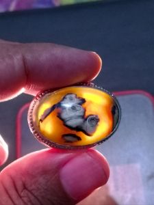 CINCIN BATU AKIK YAMAN MOTIF "SIPUT" NATURAL