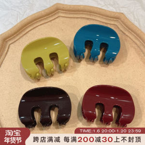 Morandi Color Acrylic Hair Claw Simple Caramel Shark Fin Hairpin Korean Fashion Versatile Dark Red Blue Updo Hair Clip