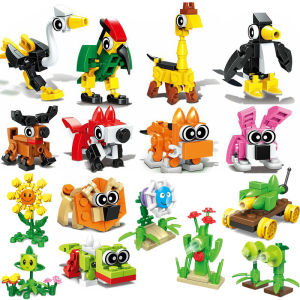 Đồ Chơi Khối Xây Dựng Hoạt Hình Động Vật Điên Rồ Bó Hoa Dino Thành Phố Đồ Chơi Trí Tuệ Cho Bé Gái Và Bé Trai