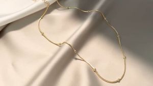 Kalung Titanium Choker Lada Jedar Wanita Rosegold Anti Karat Korea Elegan