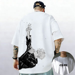 Bandai | Gojo Satoru Jujutsu Kaisen Print Short Sleeves T-shirt Cotton Kid Clothes Funny Round Neck Harajuku Y2K New Arrival Tee Tops