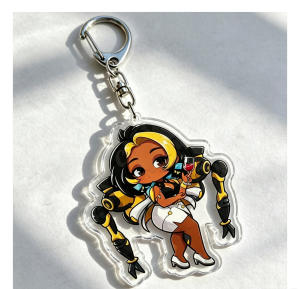 Bandai | Cartoon Chibi Overwatch Acrylic Keychain Accessories Bag Game Keyrings Jewelry Manga Fans Gifts