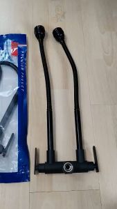 Nasara SUS304 Double Flexible 360° Swivel Black Tap Stainless Steel Kitchen Faucet Twin Pillar Wall Sink Water Tap / Pili Sinki