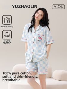 Yuzhaolin | Cotton Ladies Summer Sleepwear Set Home Wear and Outwear