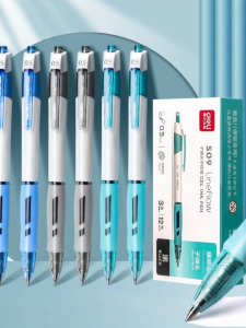 deli | Deli Smooth Click Ballpoint Pen Bullet Tip Neutral Pen for Exam Question Brushing Teacher Grading Red Pen Black Ink Writing Tool