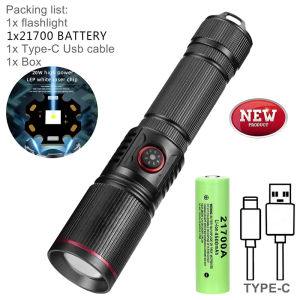 Upgrade 30W Zoom LED High Power flashlight USB Rechargeable Torch Camping Outdoor Hunting Fishing Walking Lighting Lamp