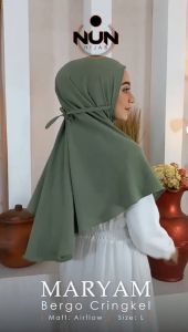 Bergo Crinkle Pet Ukuran L / Hijab Instan Bergo Crinkle L