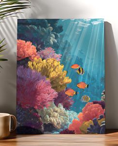Acrylic Paint By Numbers Coral Reef Painting By Numbers on Canvas Coloring By Number for Adults Paint Digital Art