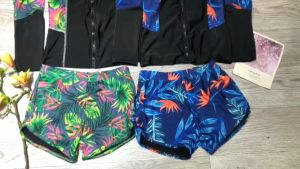 Đồ bơi nữ bikini 2 mảnh quần đùi áo có khóa kéo dài tay họa tiết phối màu đẹp Bin Sports BHV176