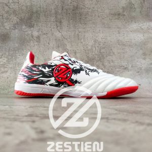 Sepatu Futsal Zestien Draak IN White Red Premium LZZD003