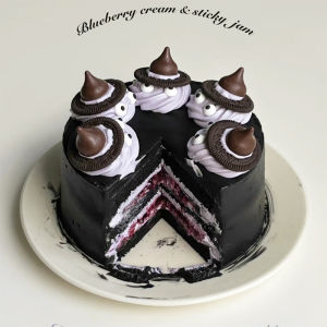 Halloween Internet Sensation Cake Decorative Cute Ghost Oreo Biscuit Water Drop Cap Chocolate Eye Sugar Beads