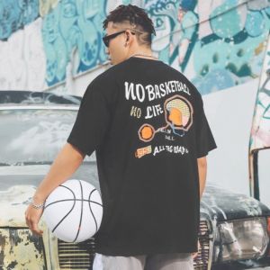 UZIS Casual Sports Loose Short Sleeve Basketball Cotton T-shirt - Symbiosis