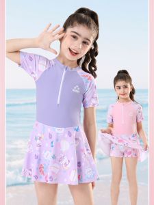 SHIPAILUO | Girls One-Piece Swimsuit Quick Dry Training Suit For Children Thermal Spring Swimwear Comfortable Fabric Durable For Kids