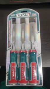 TOTAL ชุดสิ่วไม้ 3 ชิ้น ขนาด 12 19 25 มม. x 140 มม. รุ่น THT41K0302 (3Pcs wood chisel set)