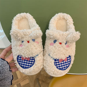 Thin Girls Heart Ins Cute Cartoon Cotton Slippers Female Winter Student Japanese Interior Home Plush Cotton-Padded Shoes