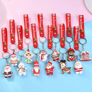 6PCS/3PCS/1PC - Cute Christmas with Pimp Keychain Cartoon 3D Santa Claus Pendant - Suitable for Christmas Gifts Activities Ope