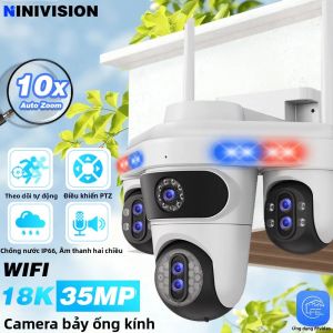 Camera IP PTZ 35MP 7 Ống Kính Zoom Quang 10X 4 Màn Hình Không Dây WiFi An Ninh Ngoài Trời CCTV Với Tính Năng Tự Động Theo Dõi Và Phát Hiện Người Bằng AI