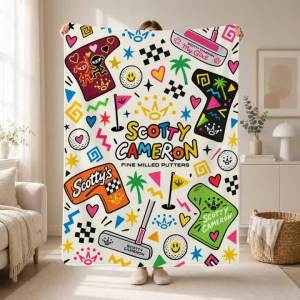 Golf Brand Scotty Cameron Throw Soft Plush Flannel Throw Blanket Sofa Bed Travel Home Decor
