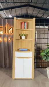 Tủ Gỗ Góc Tường Hình Tam Tam Giác Phù Hợp Đặt Tại Phòng Bếp Phòng Khách Hiện Đại SIB DECOR KG31