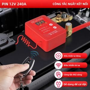 Công Tắc Ngắt Kết Nối Pin Từ Xa 240A 12V Có Màn Hình Hiển Thị Điện Áp LED Công Tắc Chống Trộm Cho Xe Tải RV Thuyền - Nâng Cấp Thông Minh
