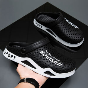 Mens Perforated Sandals Breathable Comfortable Lightweight Eva Garden Shoes Casual Slippers Outdoor Beach Shoes