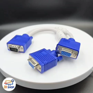 สาย Y VGA ผู้/เมีย หัวนำ้เงิน ยาว 30 CM (สีขาว)