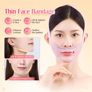 Facial Slimming Bandage Double-Deck Breathable V Face Band Face Lifting Belt Elastic Band Reduce Double Chin Face Lifting Anti Wrinkle Band Facial Mask Tool