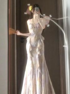 CHANGTONG | Retro Unique Stylish Flower Slim Fit Fish-Tail Dress