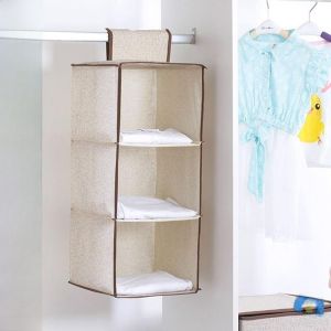 Bedroom Closet Hanging Storage Bag Fabric Partition Organizer Non-Woven Japanese Style Fresh Air for Clothing Organization