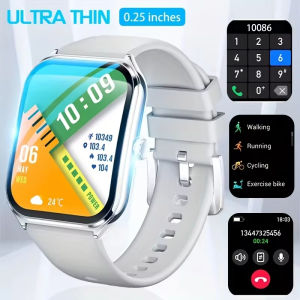 2026 New Ultra Thin AMOLED Smart Watch Men 386*448HD Screen Fashion Women Sports Bracelet BT Calling Waterproof Smartwatch gift