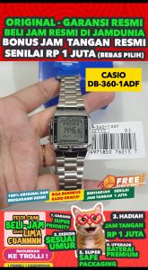 CASIO ORIGINAL - CASIO DB-360-1A - Abu-abu - Stainless - Jam dunia JD17ST # Jam Tangan Pria Cowok Anti Air Digital Analog + CASIO DB 360 1A DB-360 360 DB360 $ WR0 STS SD7