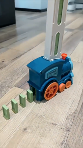 JoyToy Mainan Kereta Api Listrik Domino Berwarna Merah Muda dan Biru untuk Anak