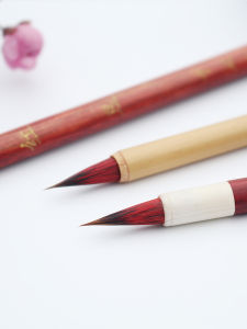 Countryside Scholar Red Bean Watercolor Dyeing Calligraphy Brush Fly Head Small Regular Script Beginner Wolf Hua Purple Bristle Brush