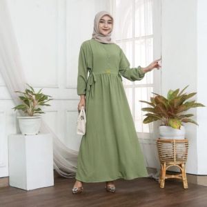 NIKITA Dress Gamis Crinkle Premium / Busana Muslim / Dress Wanita Tali Samping Terbaru