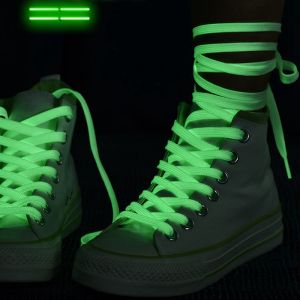 Luminous Shoelaces Athletic Sport Flat Canvas Shoe Laces Glow In The Dark Night Color Fluorescent Shoelace Shoe Accessories