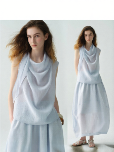 epoque de rueen | Drooping V-neck Sleeveless Tie Summer Set