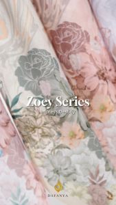 𝐃𝐀𝐅𝐀𝐍𝐘𝐀 - Zoey Series Jilbab Motif Floral Kerudung Segi Empat Hijab Scarf bahan Voal Laser Cut