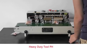Plastic Bag Band Sealing Machine 750W Automatic Continuous Commercial Sealer For Aluminum Foil /Plastic/Composite/Kraft Paper/Tea/Food Packaging Bag Support【Printable Date】+【Digital Temperature Control】+【Emergency Stop】+【Copper Heating】
