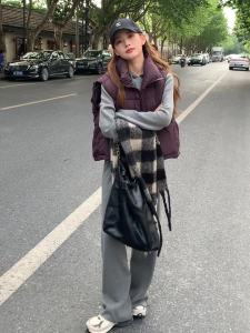 Áo Vest Cotton Lông Vũ Thời Trang Hàn Quốc Mặc Ngoài 2024 Áo Khoác Ghi Lê Học Sinh Dáng Ngắn Cỡ To Mẫu Mới