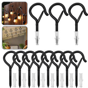 20/10Sets Ceiling Hooks with Windproof Buckle / Outdoor String Lights Screw Hanger / Heavy Duty Wall Hooks / for Ceiling Plants